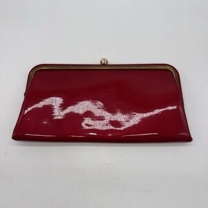 Bobbie Jerome Vintage Cherry Red Patent Leather Clutch Bag Purse 1950s 60s